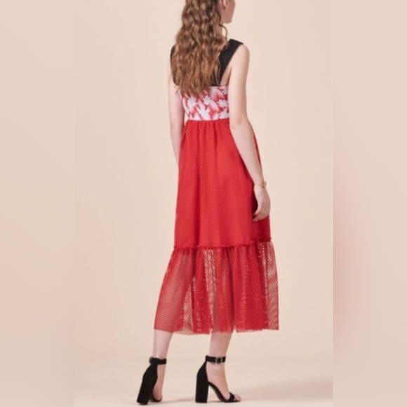 MAJE Ramila‎ Rouge Mixed Media Floral Dress - S - Picture 2 of 16
